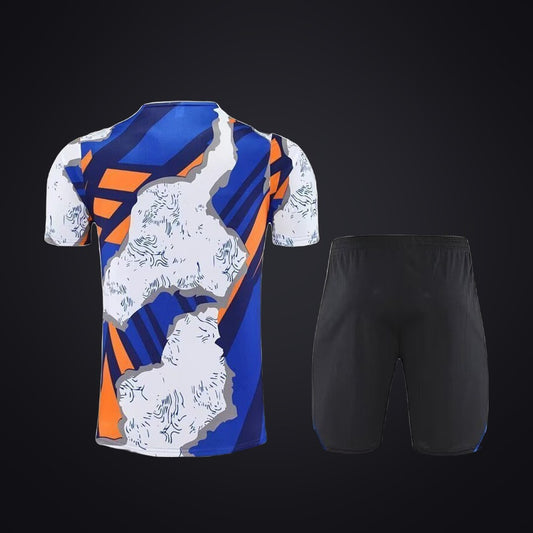 Conjunto de Entrenamiento Real Madrid 25-26 Pre-partido Azul Blanca (detrás)