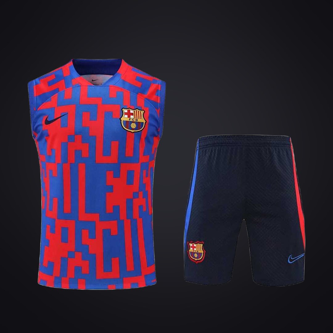 Conjunto de Entrenamiento Barcelona 22-23 Roja Azul (delante)