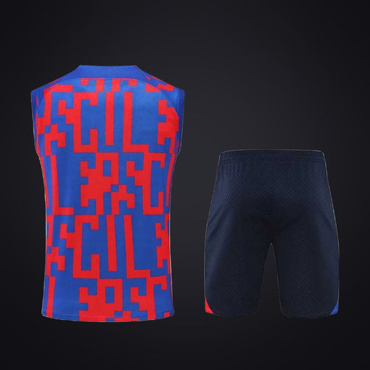 Conjunto de Entrenamiento Barcelona 22-23 Roja Azul (detrás)