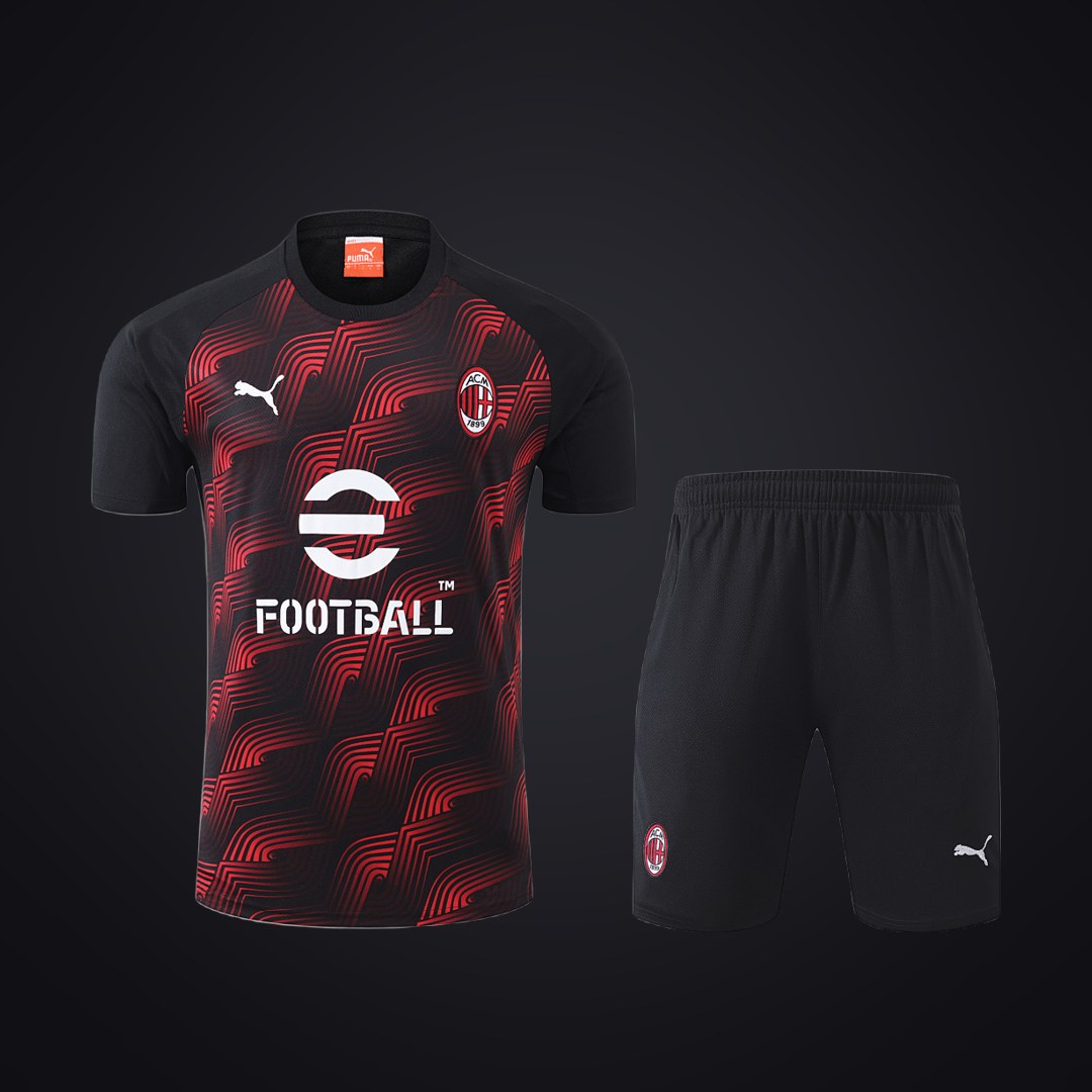 Conjunto de Entrenamiento Milan 24-25 Roja Negra (delante)