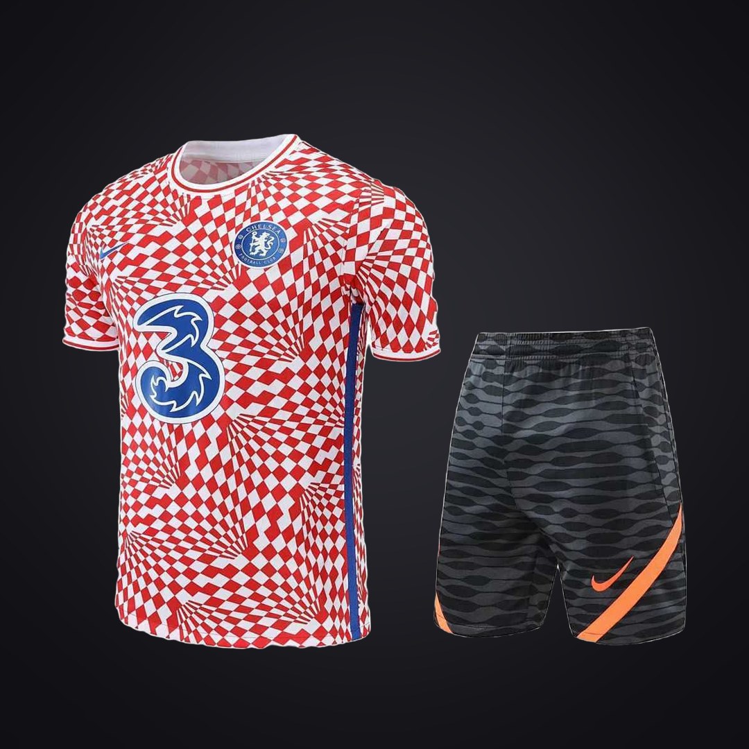 Conjunto de Entrenamiento Chelsea 22-23 Roja Blanca · Modelo 2 (delante)