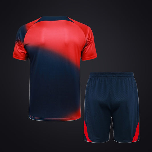 Conjunto de Entrenamiento PSG 23-24 Pre-partido Roja Azul Marino (detrás)