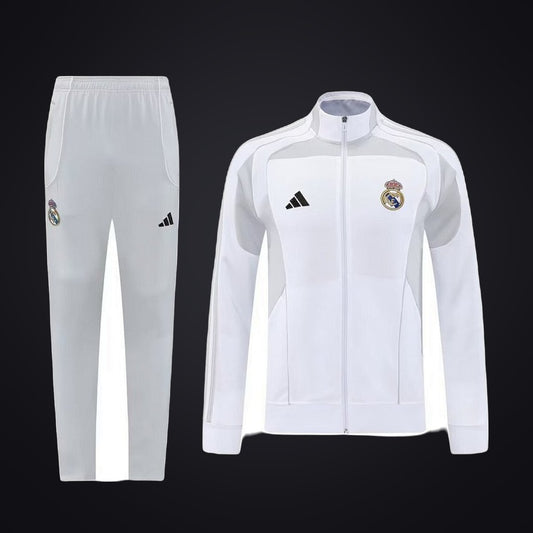 Chándal Real Madrid 25-26 Gris Blanca (delante)