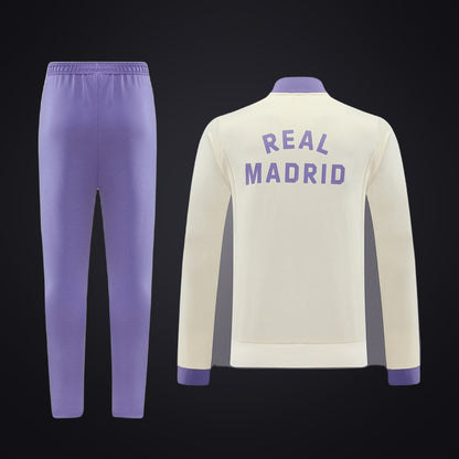 Chándal Real Madrid 24-25 Beige Morada (detrás)