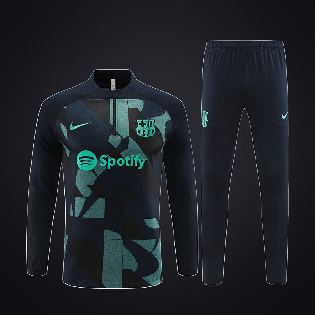 Chándal Barcelona 23-24 Negra Verde (delante)
