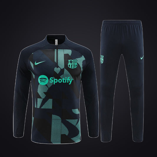 Chándal Barcelona 23-24 Negra Verde (delante)