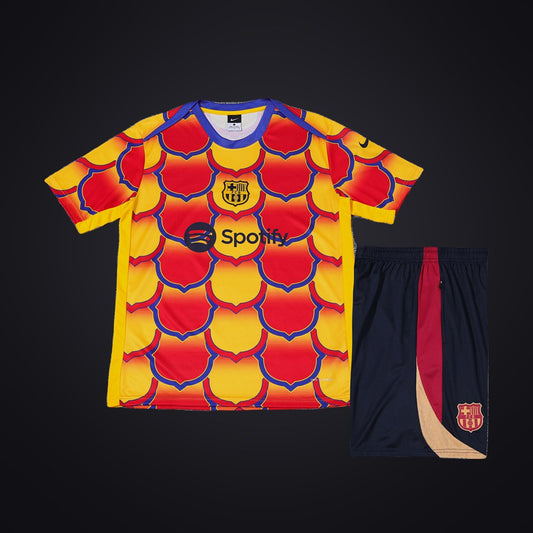 Conjunto de Entrenamiento Barcelona 24-24 Amarilla Roja (detrás)