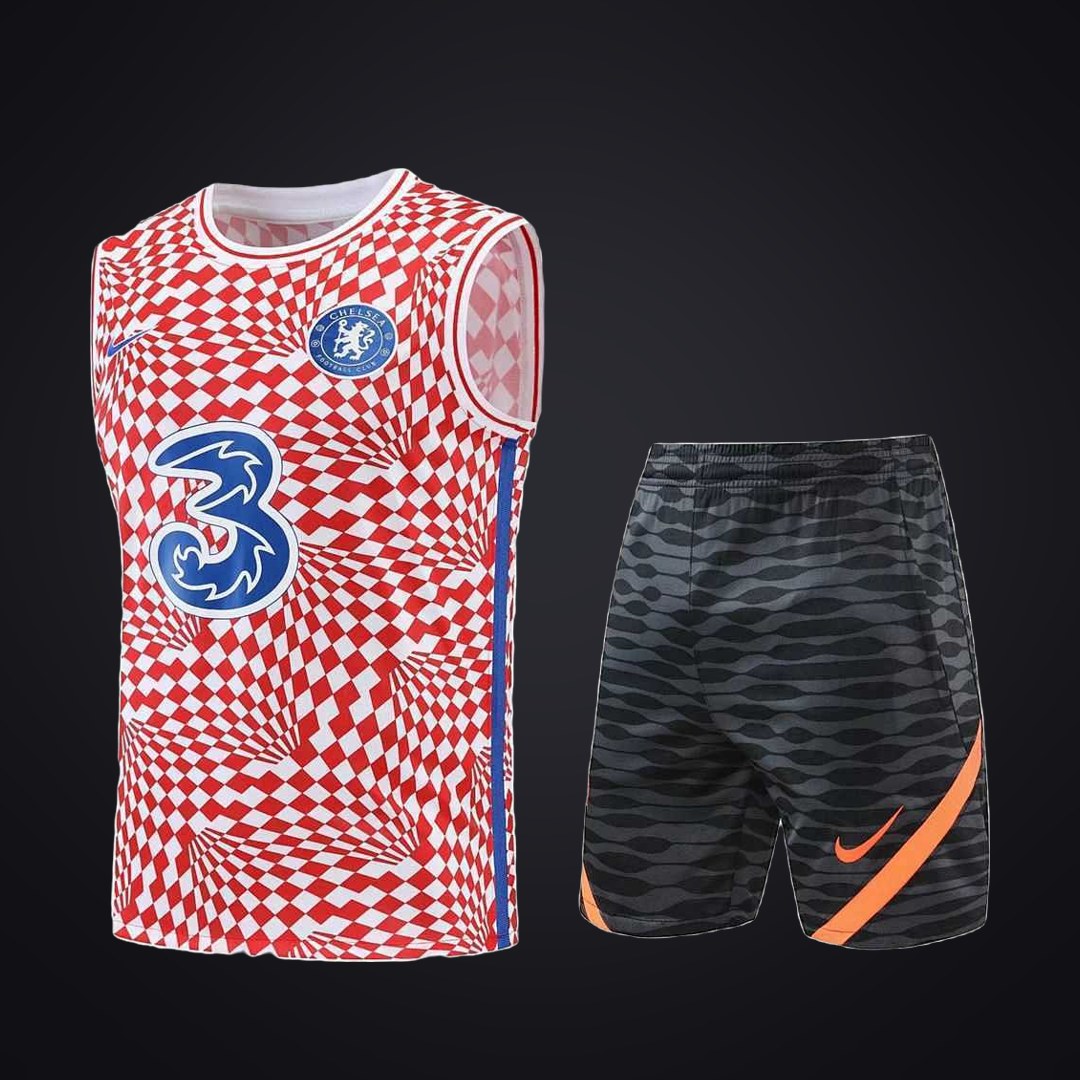 Conjunto de Entrenamiento Chelsea 22-23 Roja Blanca (delante)