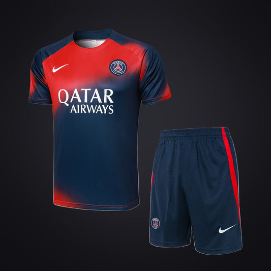 Conjunto de Entrenamiento PSG 23-24 Pre-partido Roja Azul Marino (delante)