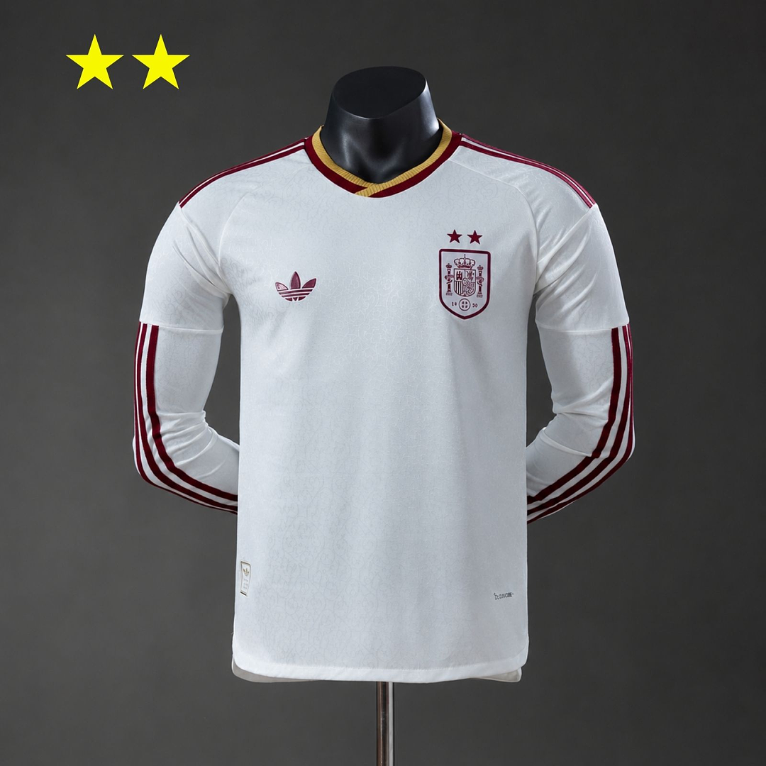 Camiseta España 2026 Visitante Mundial – Manga Larga (Player Version) (2 Estrellas)