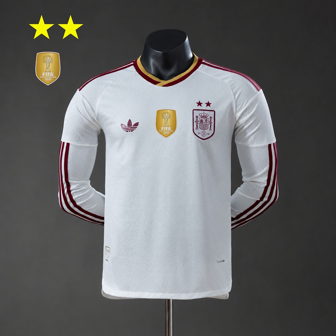 Camiseta España 2026 Visitante Mundial – Manga Larga (Player Version) (2 Estrellas)